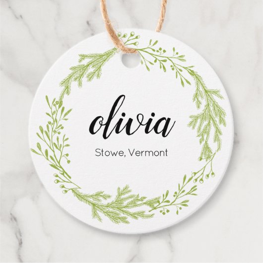 冬のエバーグリーンリーススクリプト衣料価格 フェイバータグ (正面)