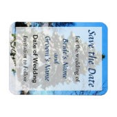 冬のエバーグリーン日付を保存 マグネット (横)