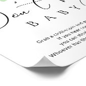 冬のエバーグリーン赤ちゃんシャワーのゲームポスターを言わない ポスター (角)