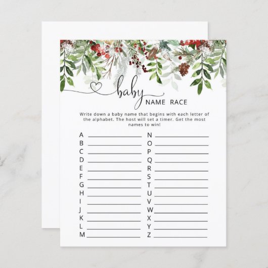 冬のエベグリーンベビーの名前のレースのゲーム (正面/裏面)