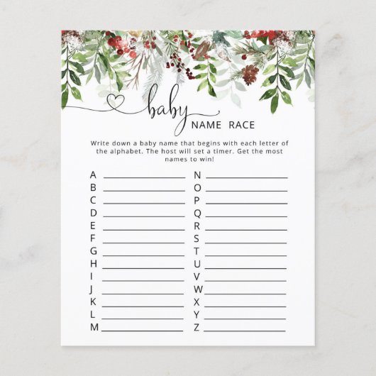 冬のエベグリーンベビーの名前のレースのゲーム (正面)