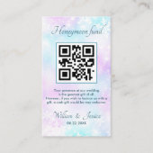 冬のエレガントなハネムーンファンドオンラインQRコード付き エンクロージャーカード (正面)
