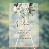 冬のエレガントな結婚式の歓迎フロスト アクリルサイン (ニュートラル)