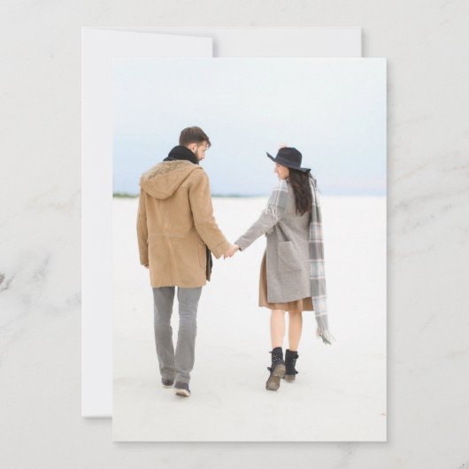 冬のエレガントアイスフォトウェディング日付を保存 招待状 (裏面)