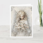 冬のエレガントクリスマスエンジェル シーズンカード (正面)
