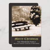 冬のエレガントシーンのクリスマスグリーティングカード シーズンカード (正面/裏面)