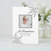 冬のエレガントスノーフレーク葬儀悔やみや弔慰 サンキューカード (スタンド正面)