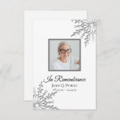 冬のエレガントスノーフレーク葬儀悔やみや弔慰 サンキューカード (正面/裏面)