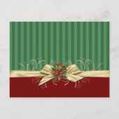 冬のエレガントダマスククリスマス日付を保存 案内ポストカード (裏面)