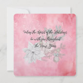 冬のエレガントピンクのクリスマスツリーシーン カード (裏面)