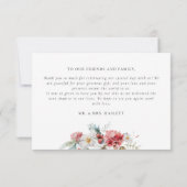 冬のエレガントフローラのクリ結婚スマス サンキューカード (裏面)