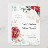 冬のエレガントフローラのクリ結婚スマス 招待状 (正面)