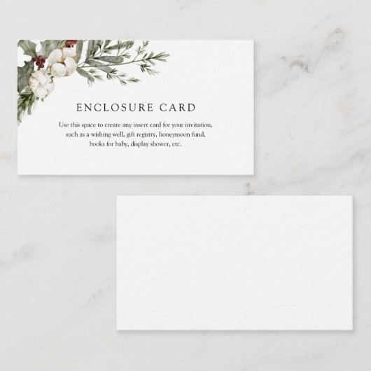 冬のエレガントフローラエンクロージャカード エンクロージャーカード (正面/裏面)