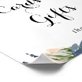 冬のエレガントフローラカードとギフトのサイン ポスター (角)