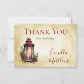 冬のエレガントフローラキャンドルベリーサンキュー サンキューカード (正面)