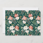 冬のエレガントフローラグリーン第1の誕生日パーティー 招待状 (裏面)