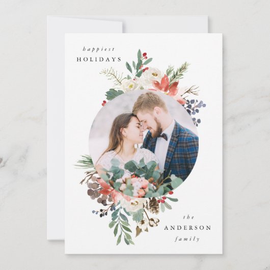 冬のエレガントフローラサークルのフレーム写真 シーズンカード (正面)