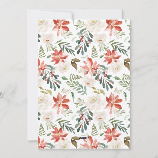 冬のエレガントフローラサークルのフレーム写真 シーズンカード (裏面)