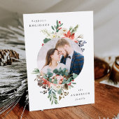 冬のエレガントフローラサークルのフレーム写真 シーズンカード