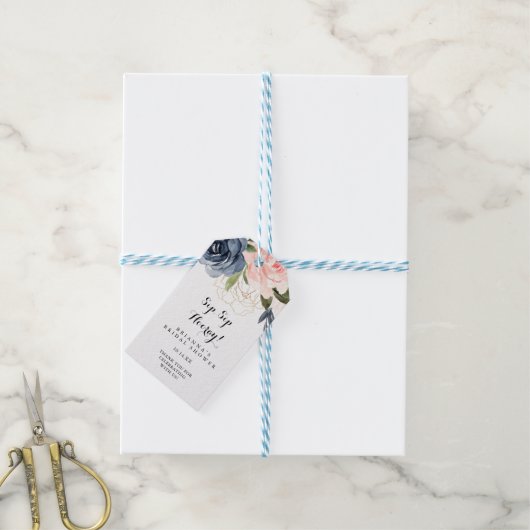 冬のエレガントフローラシップSIPホテルブライダルシャワー ギフトタグ (より糸付き)