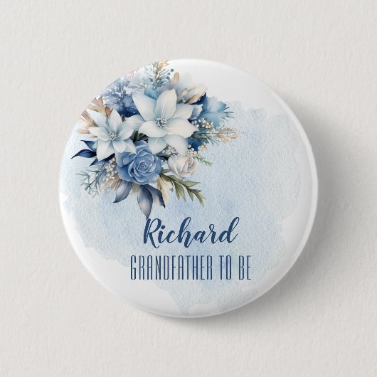 冬のエレガントフローラシャワー祖父になる 缶バッジ (正面)