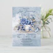 冬のエレガントフローラティーカップドライ1月パルティー 招待状 (スタンド正面)