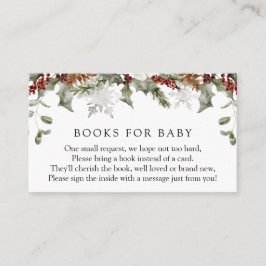 冬のエレガントフローラブックのベビー エンクロージャーカード