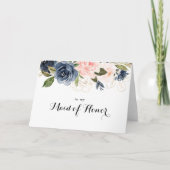 冬のエレガントフローラブライダルパーティありがとう サンキューカード (正面)