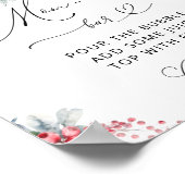 冬のエレガントフローラベリーベビーシャワーモモモモザバー ポスター (角)