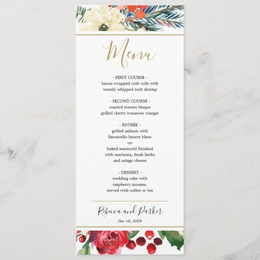 冬のエレガントフローラメニューテンプレート メニュー (正面)