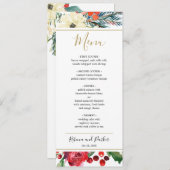 冬のエレガントフローラメニューテンプレート メニュー (正面/裏面)