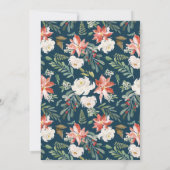 冬のエレガントフローラリースネイビーバースデーパーティー 招待状 (裏面)