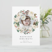 冬のエレガントフローラリース写真 シーズンカード (スタンド正面)