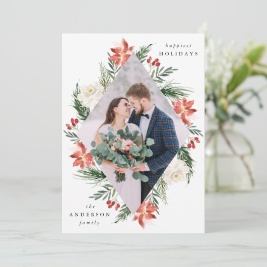 冬のエレガントフローラ幾何学模様の写真 シーズンカード (スタンド正面)