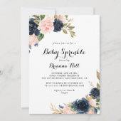 冬のエレガントフローラ書道ベビー散水 招待状 (正面)