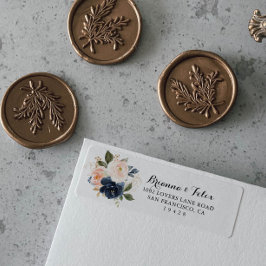 冬のエレガントフローラ書道差出人住所 ラベル