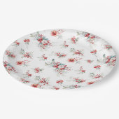 冬のエレガントフローラ植物性ベビーシャワー ペーパープレート (アングル)