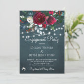 冬のエレガントフローラ素朴婚約パーティ 招待状 (スタンド正面)