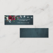 冬のエレガントフローラ結婚のウェブサイトRSVPの挿入 スキニー名刺 (正面/裏面)