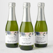 冬のエレガントフローラ花嫁の提案 スパークリングワインラベル (ボトル)