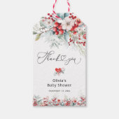 冬のエレガントフローラ赤ちゃんシャワーありがとう ギフトタグ (正面)