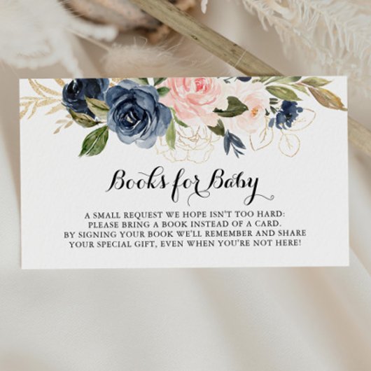 冬のエレガントフローラ赤ちゃんシャワー予約リクエスト エンクロージャーカード