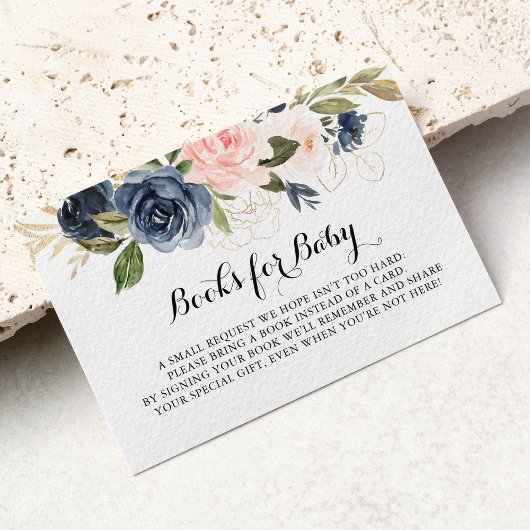 冬のエレガントフローラ赤ちゃんシャワー予約リクエスト エンクロージャーカード