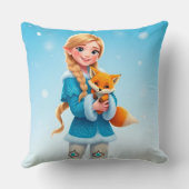 冬のエレガントプリンセスかわいいキツネ クッション (裏面)