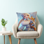 冬のエレガントプリンセスかわいいキツネ クッション (椅子)