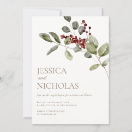 冬のエレガントホリーのリハ結婚ーサルディナー 招待状