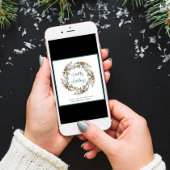 冬のエレガントリース水の色クリスマス シーズンカード