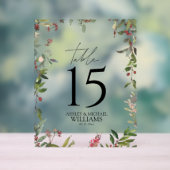 冬のエレガントワイルドフラワーベリー披露宴 アクリルサイン (ニュートラル)