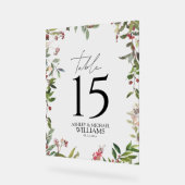 冬のエレガントワイルドフラワーベリー披露宴 アクリルサイン (傾斜)