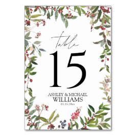 冬のエレガントワイルドフラワーベリー披露宴 テーブルナンバー